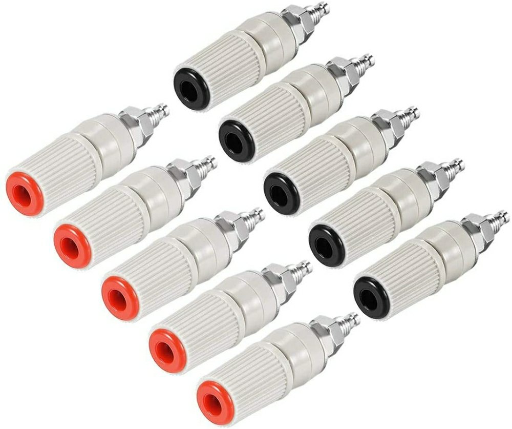 10pcs 4mm Banana Jack Panel Mount Binding Posts - Amplifier Terminal Connectors (16mm)